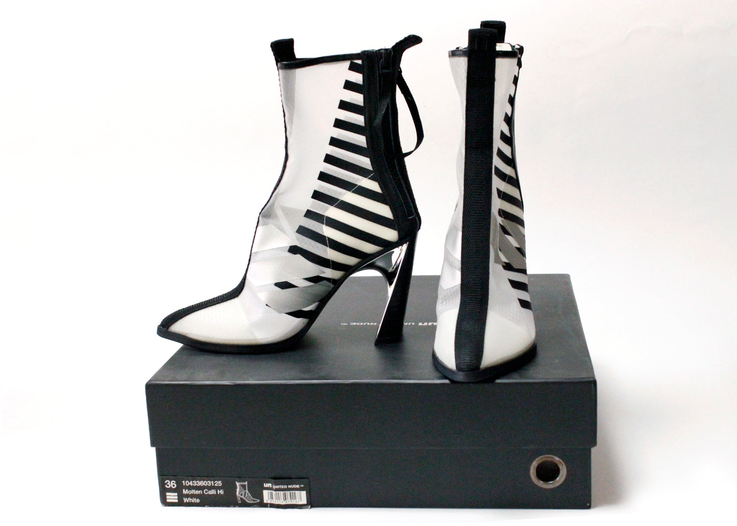 United Nude Molten Calli Hi Mesh Boots in White, Size 36/US 6