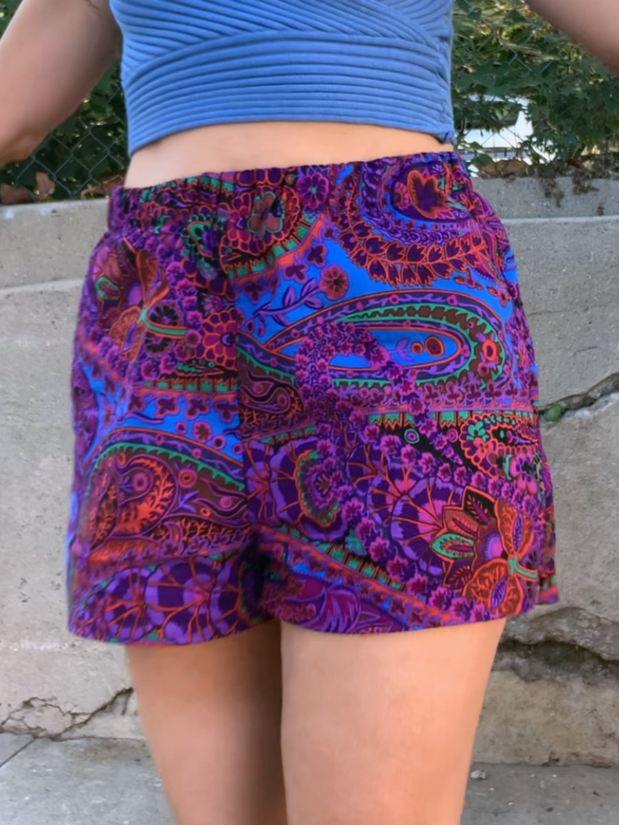 Purple Paisley Shorts - Made To Order