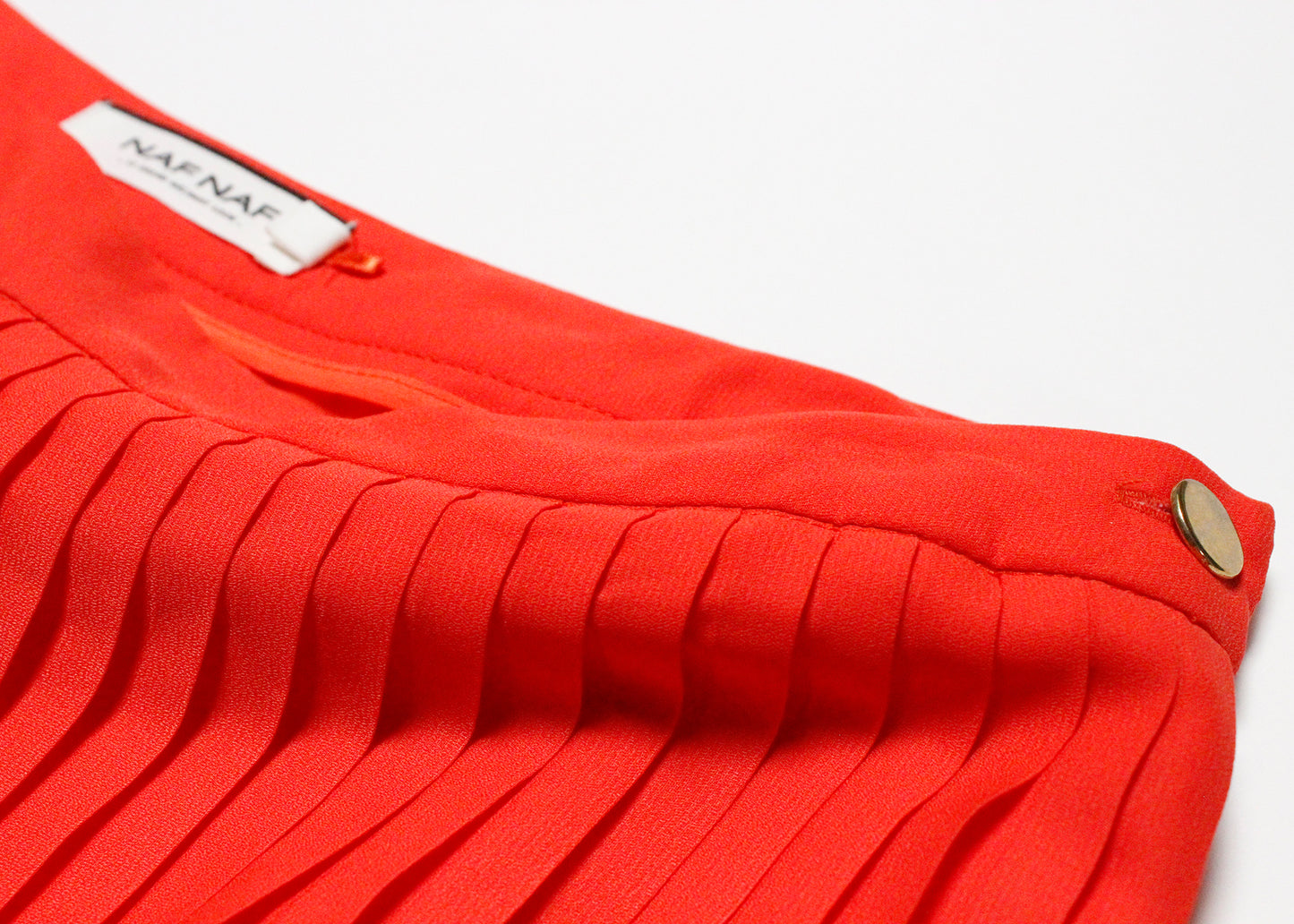 NAFNAF Long Red Pleated Skirt, Size 38
