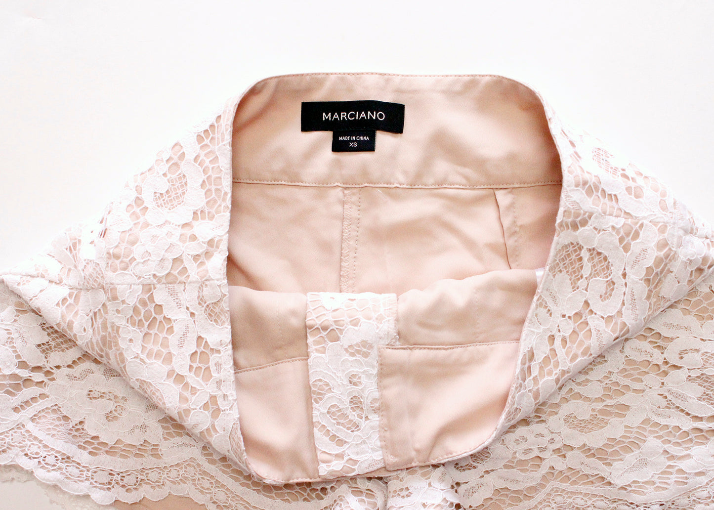 Marciano White Lace Hotpant Shorts, size XS