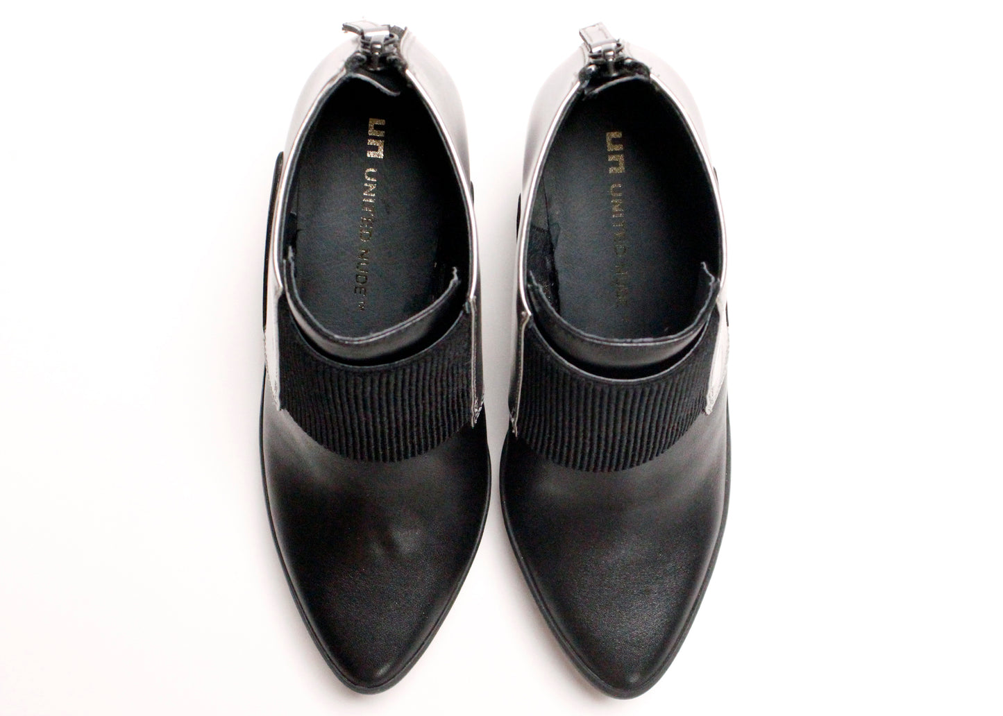 United Nude Uma Oxford Wedges in Dark Silver & Black, Size 36 (US 6)