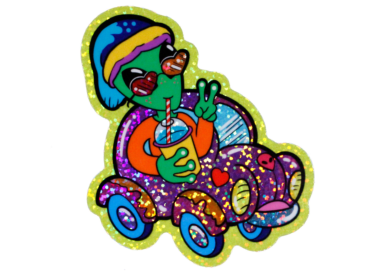 Alien Raver Holographic Sticker
