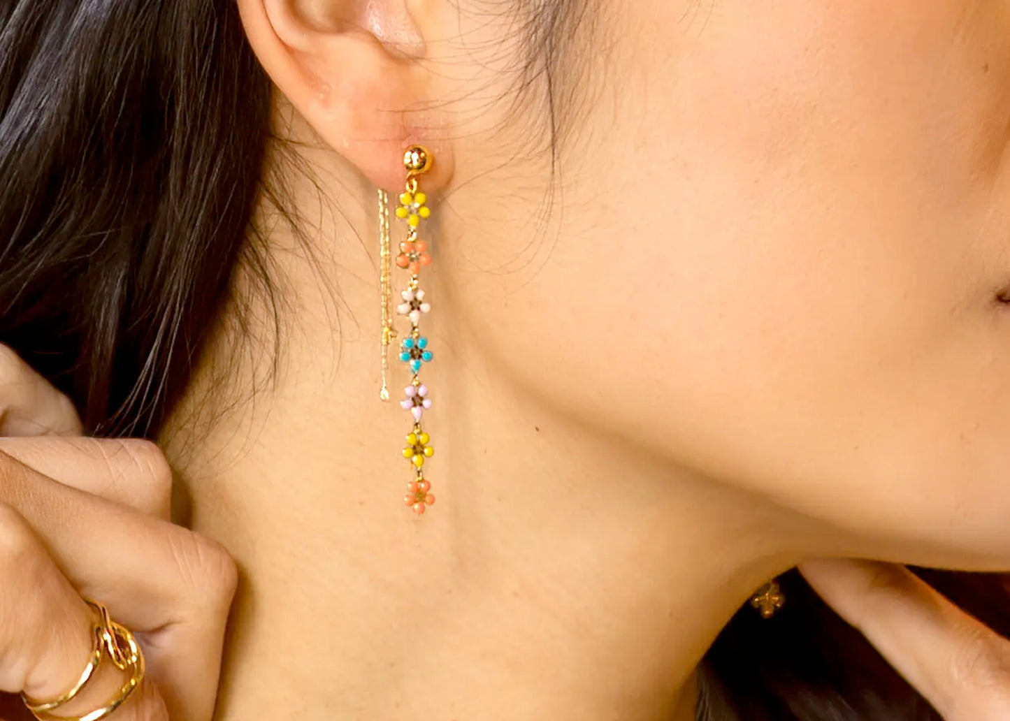 Burnett Floral Layered Earrings in Multi