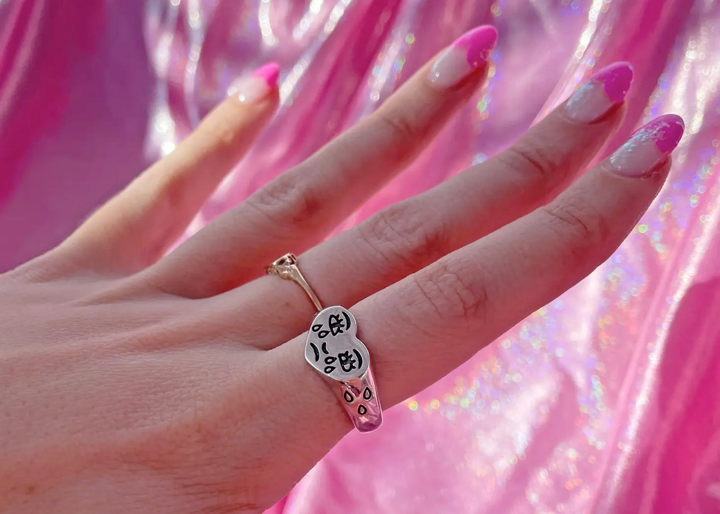 Crying Heart Ring in Silver