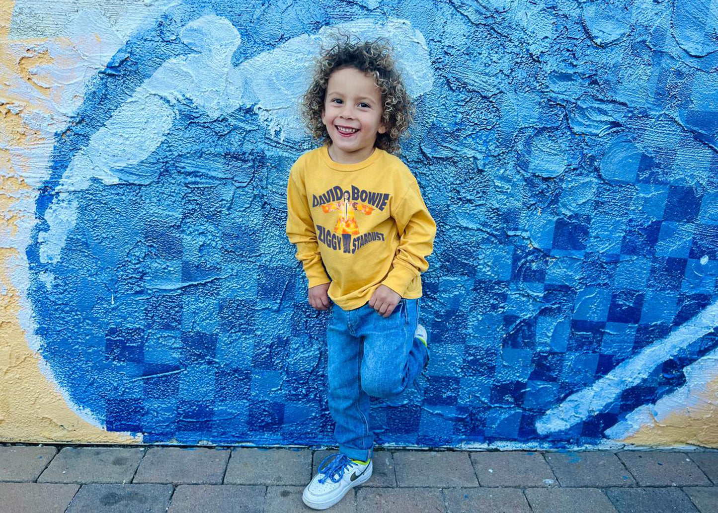David Bowie Ziggy Stardust Sunset Long Sleeve Kids Tee