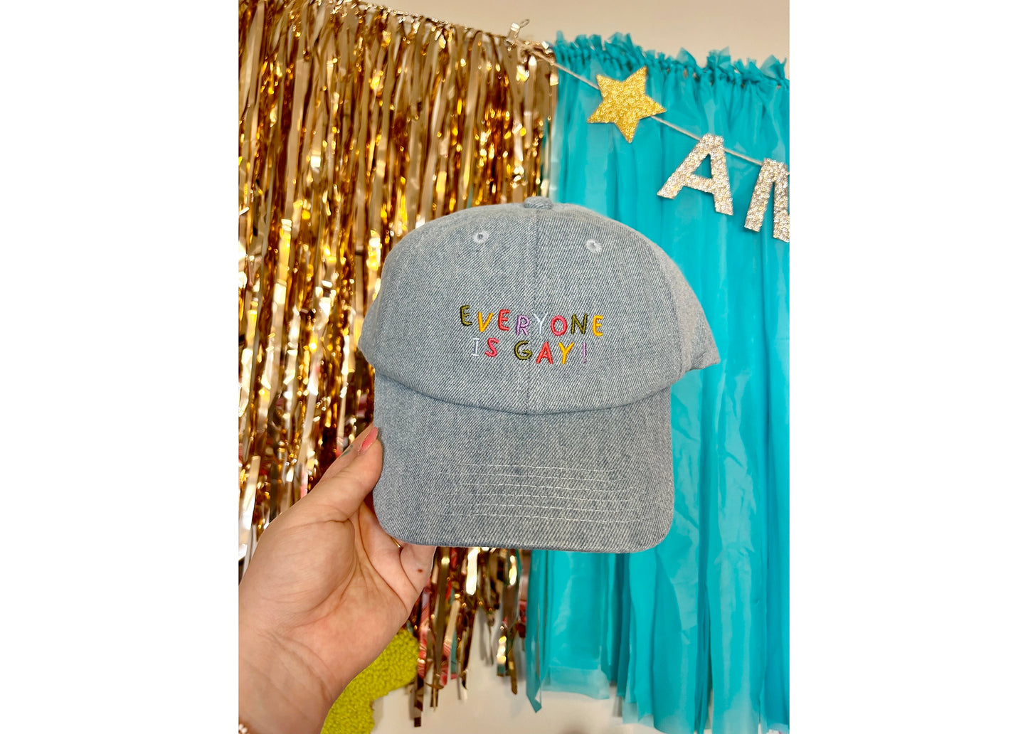 Everyone Is Gay! Denim Baseball Hat