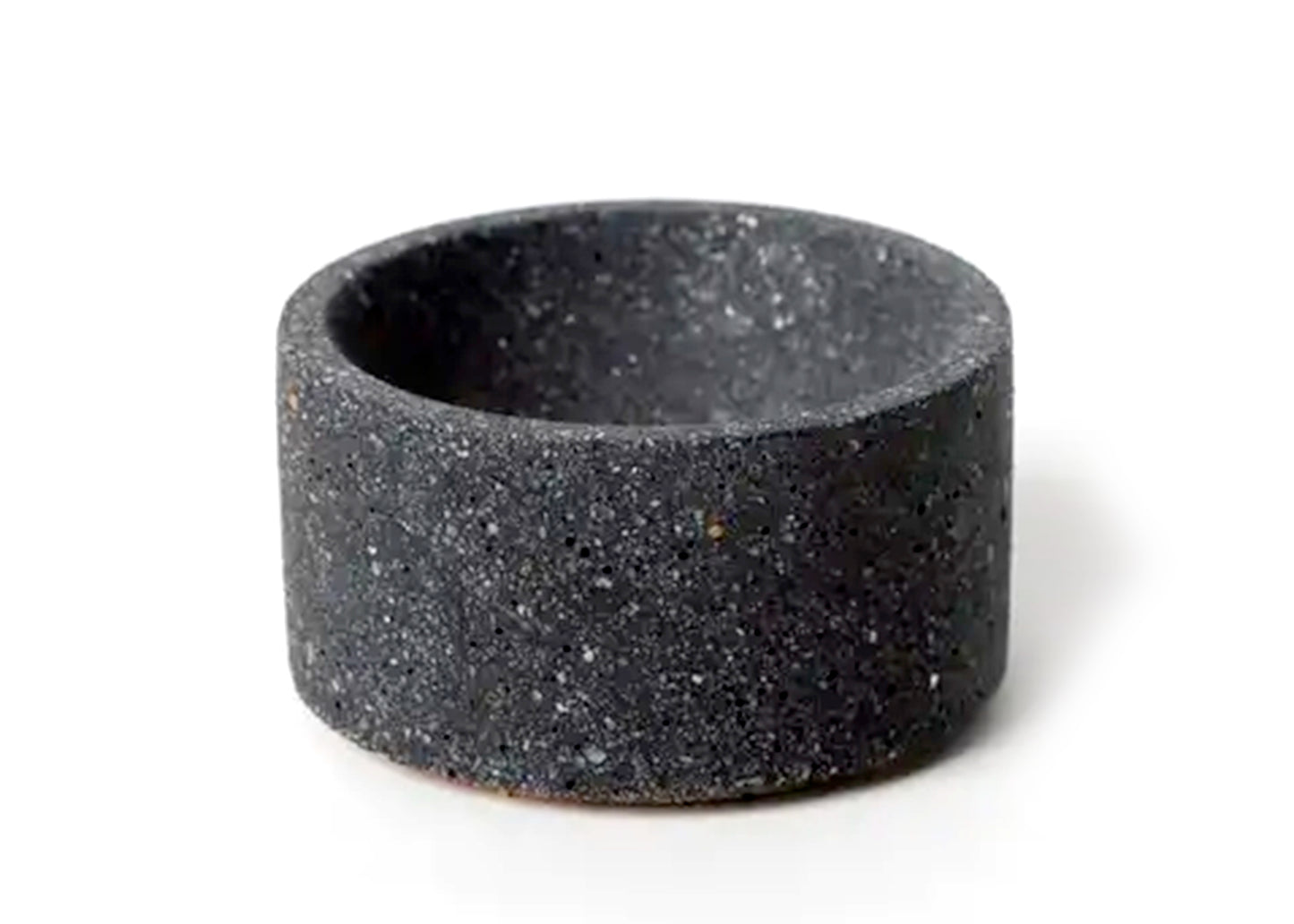 Round Incense Holder in Black Terrazzo