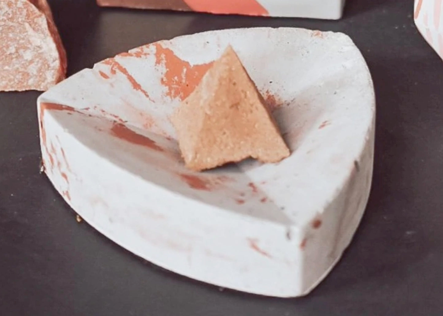 Terracotta Marbled Concrete Incense Burner