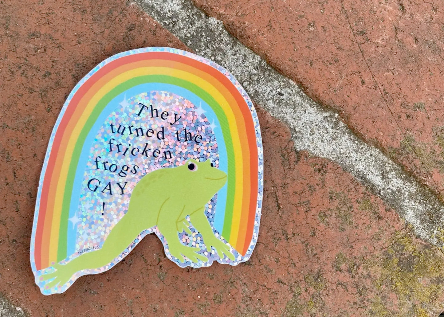 Turn The Frogs Gay Glitter Sticker