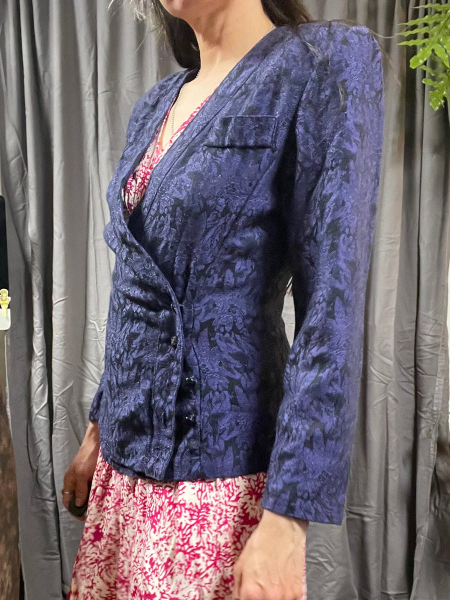All That Jazz Eighties/Nineties Purple Jacquard Jacket