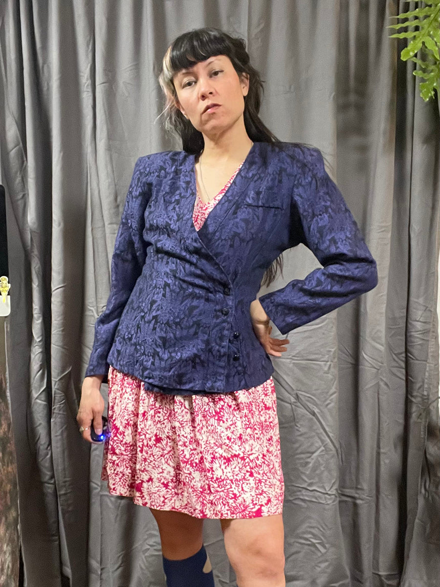 All That Jazz Eighties/Nineties Purple Jacquard Jacket