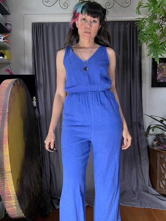 Universal Thread Cobalt Blue Linen Jumpsuit