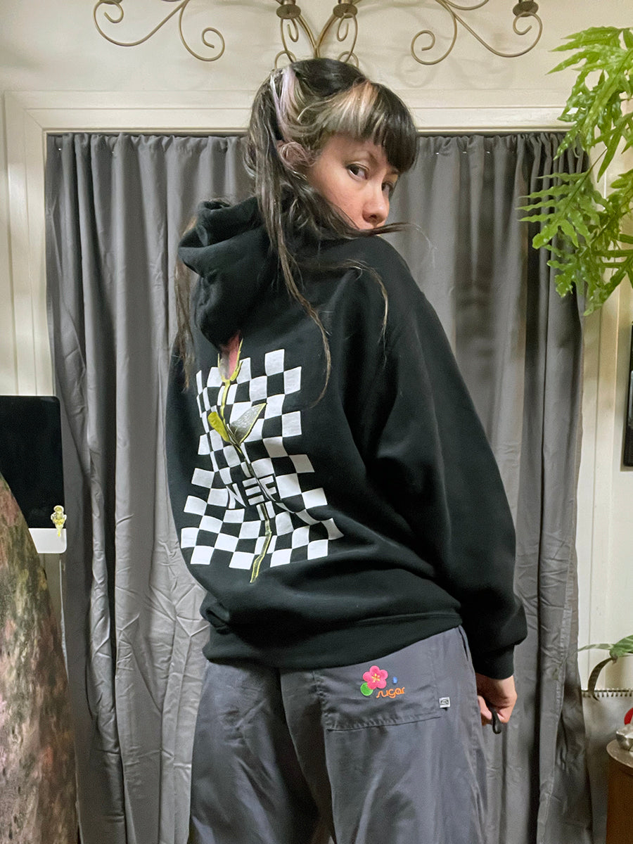 Neff Checkerboard & Roses Black Hoodie