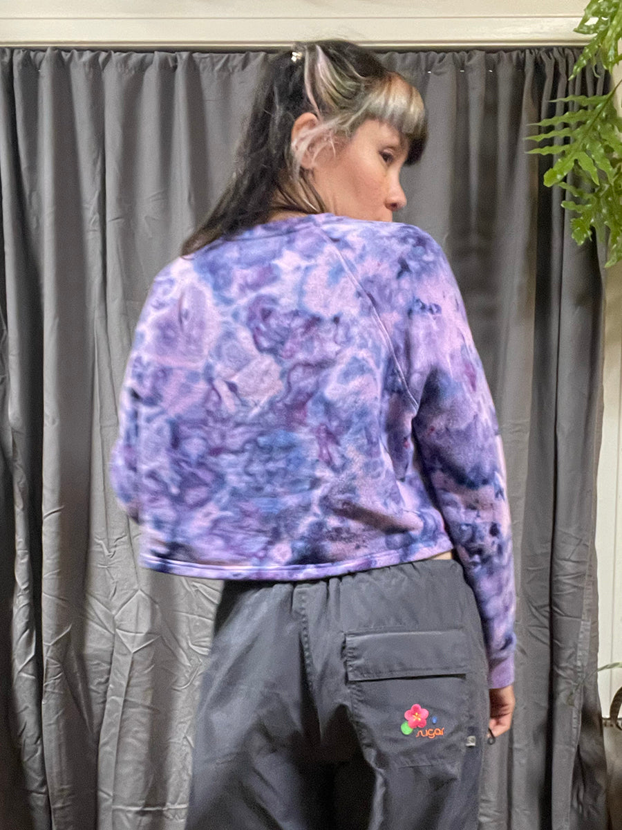 Madewell Purple Hand Dyed Crop Sweatshirt