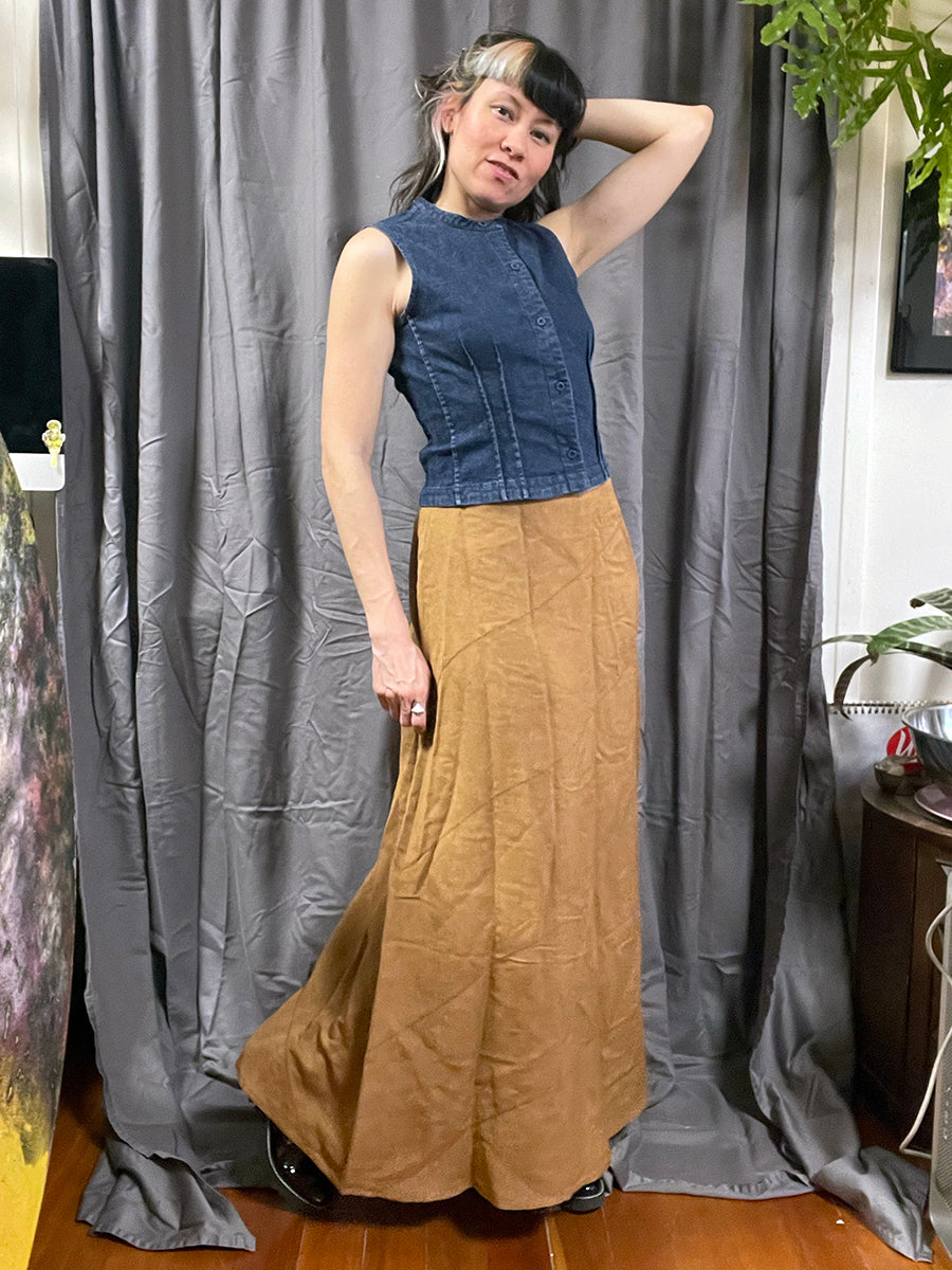 DKNY Dark Denim Button Up Shell Top
