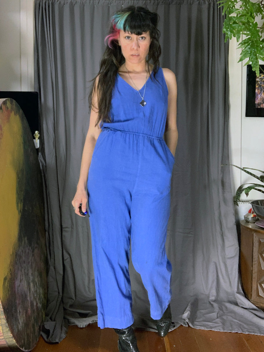 Universal Thread Cobalt Blue Linen Jumpsuit