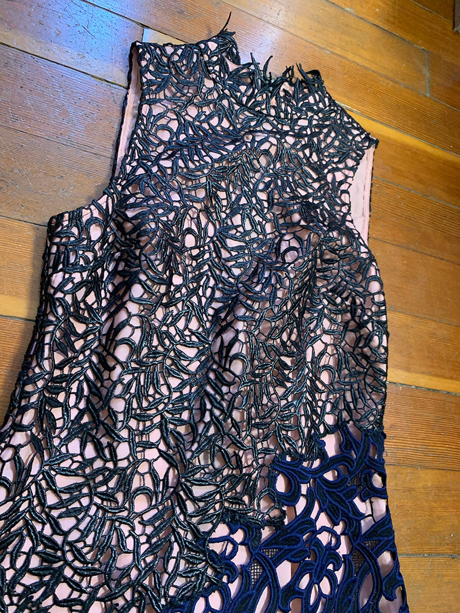 Topshop Asymmetrical Open Lace Sheath Dress