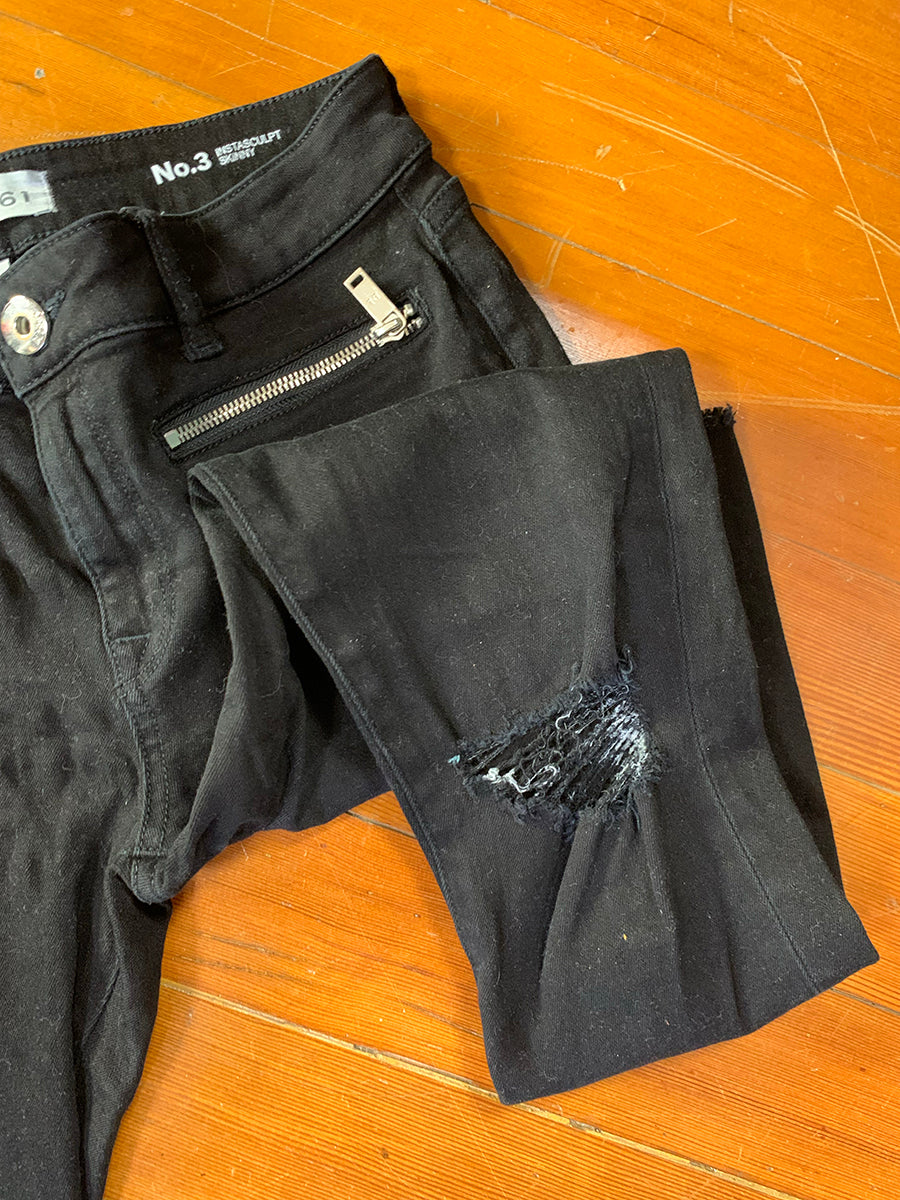 DL1961 JAxDL No. 3 Instasculpt Skinny Black Jeans with Zippers
