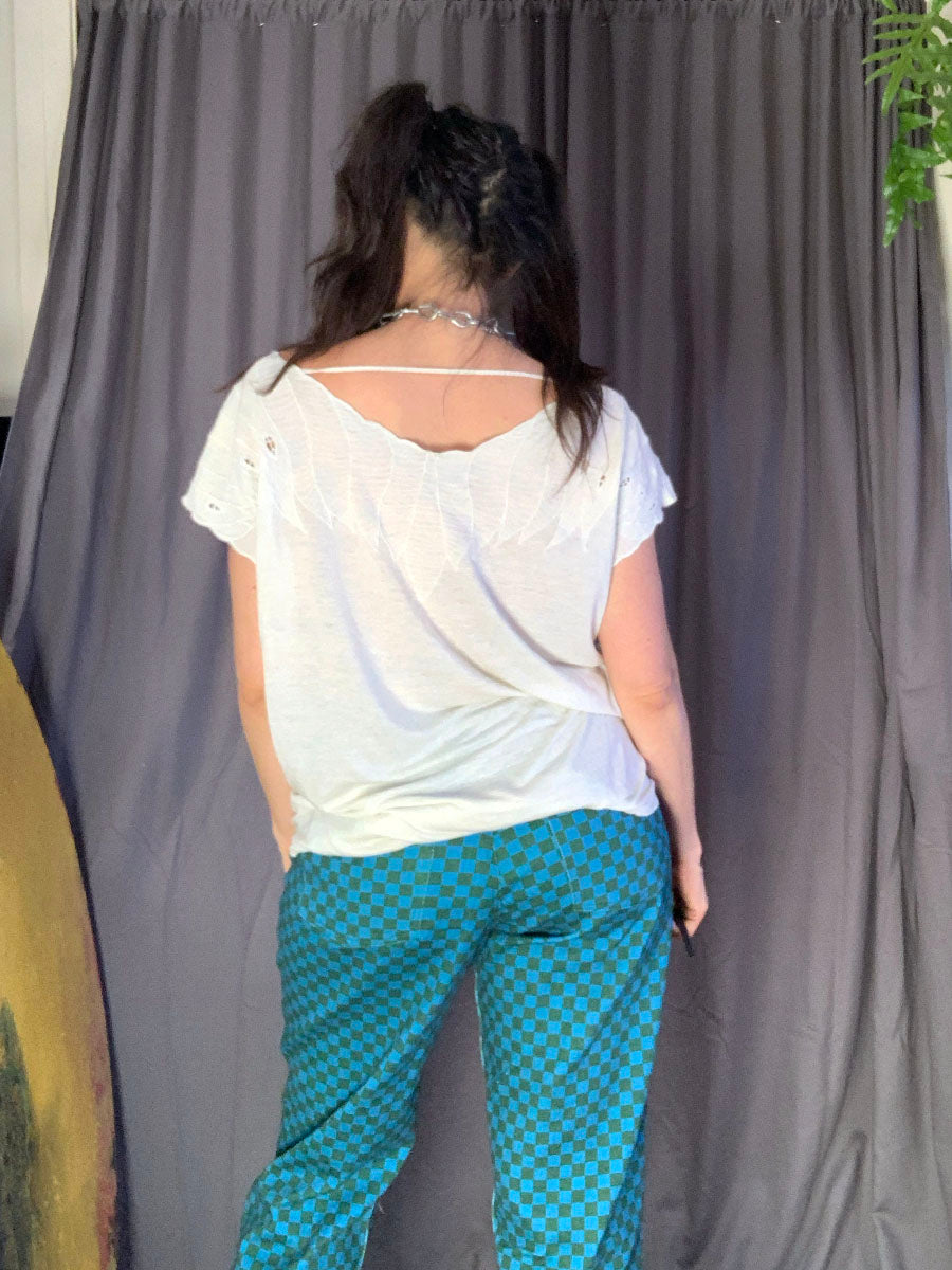 Free People Linen Blend Shell Tee