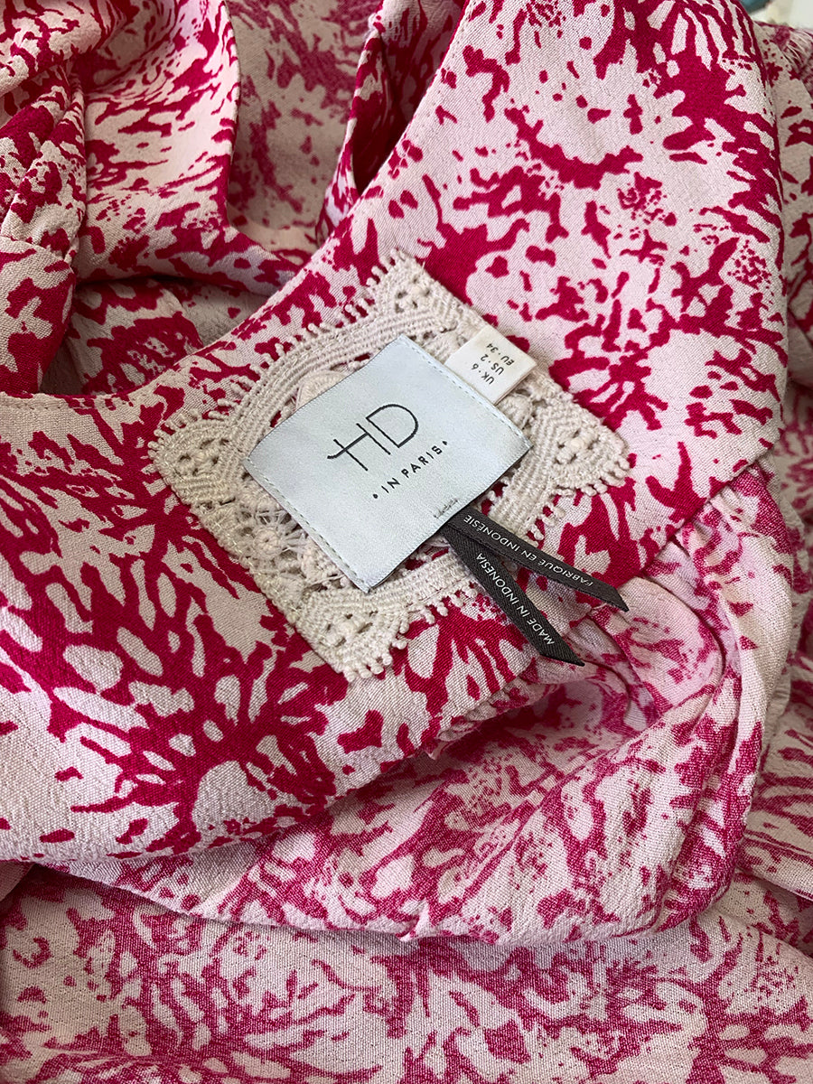 HD In Paris Fuchsia Abstract Floral Viscose Dress