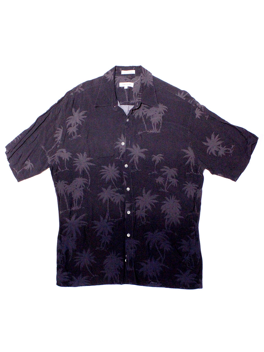 Pierre Cardin Ombré Black Palms Rayon Button Up