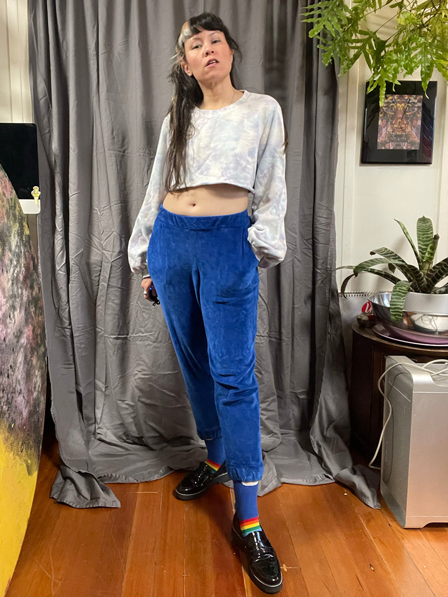 Hand Dyed Cloud Cropped Bell-Sleeve Sweatshirt