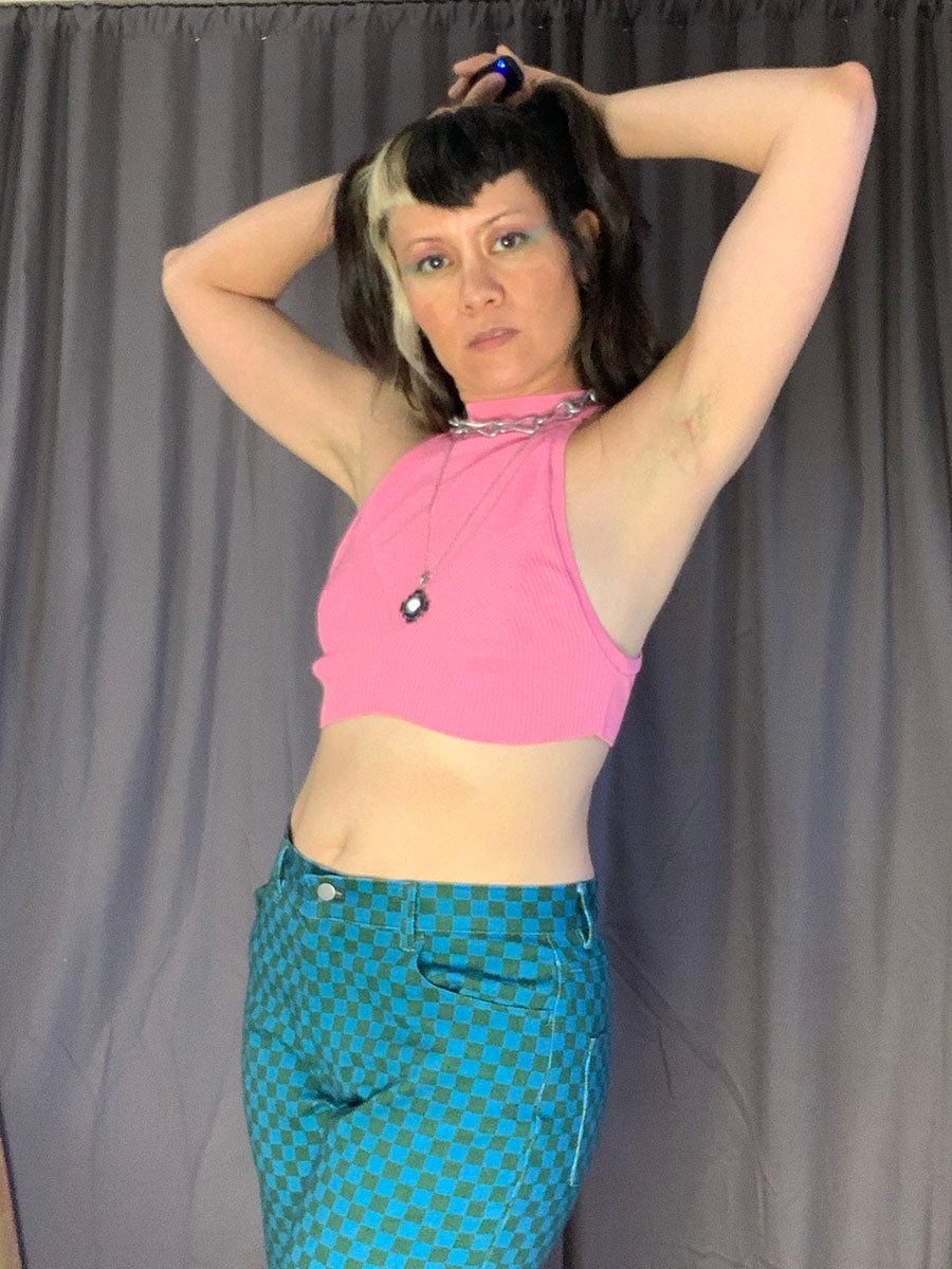 Zara Pink Triangle Crop Tank