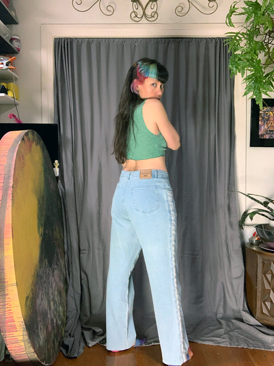 Lafei Nier Jeans Retro Embellished Jeans