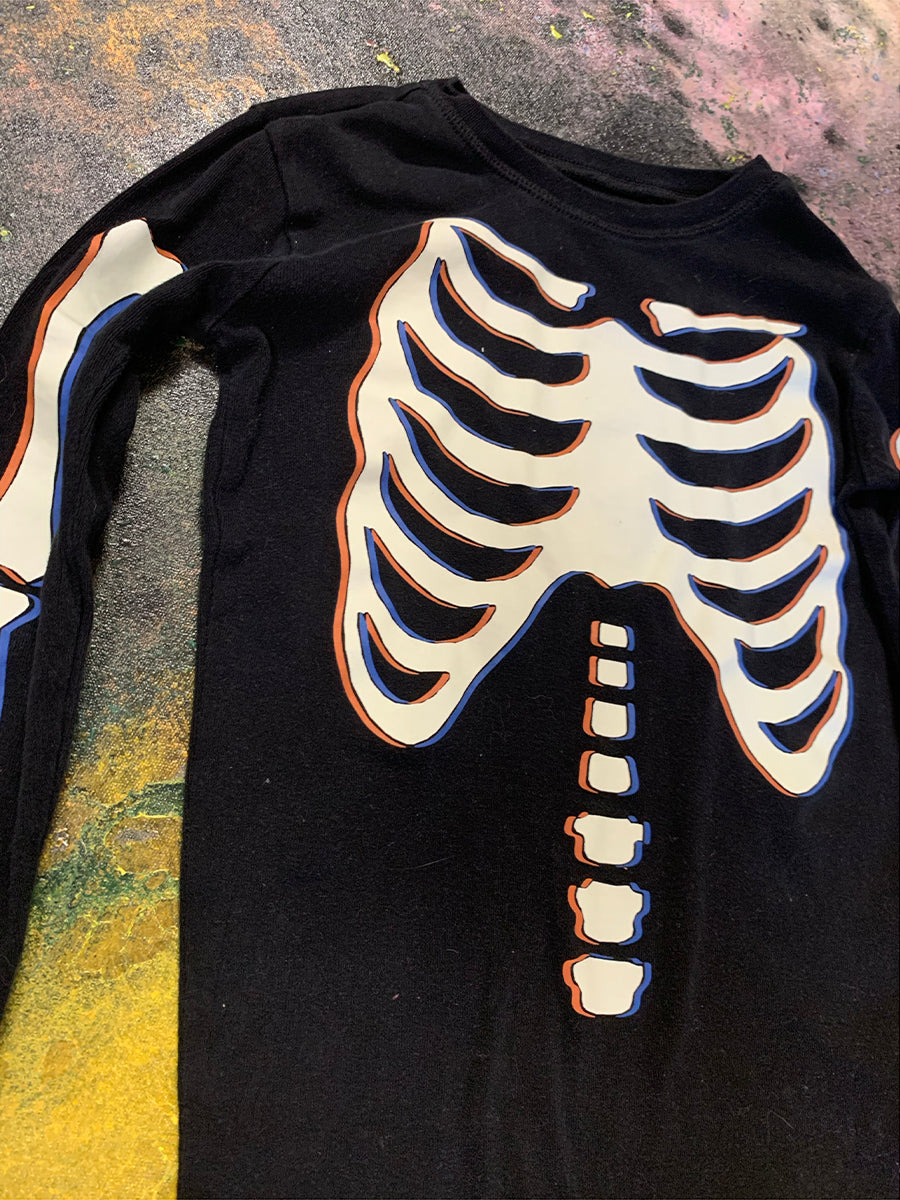 Gap Kids Organic Cotton Glow in the Dark 3D Skeleton Tee