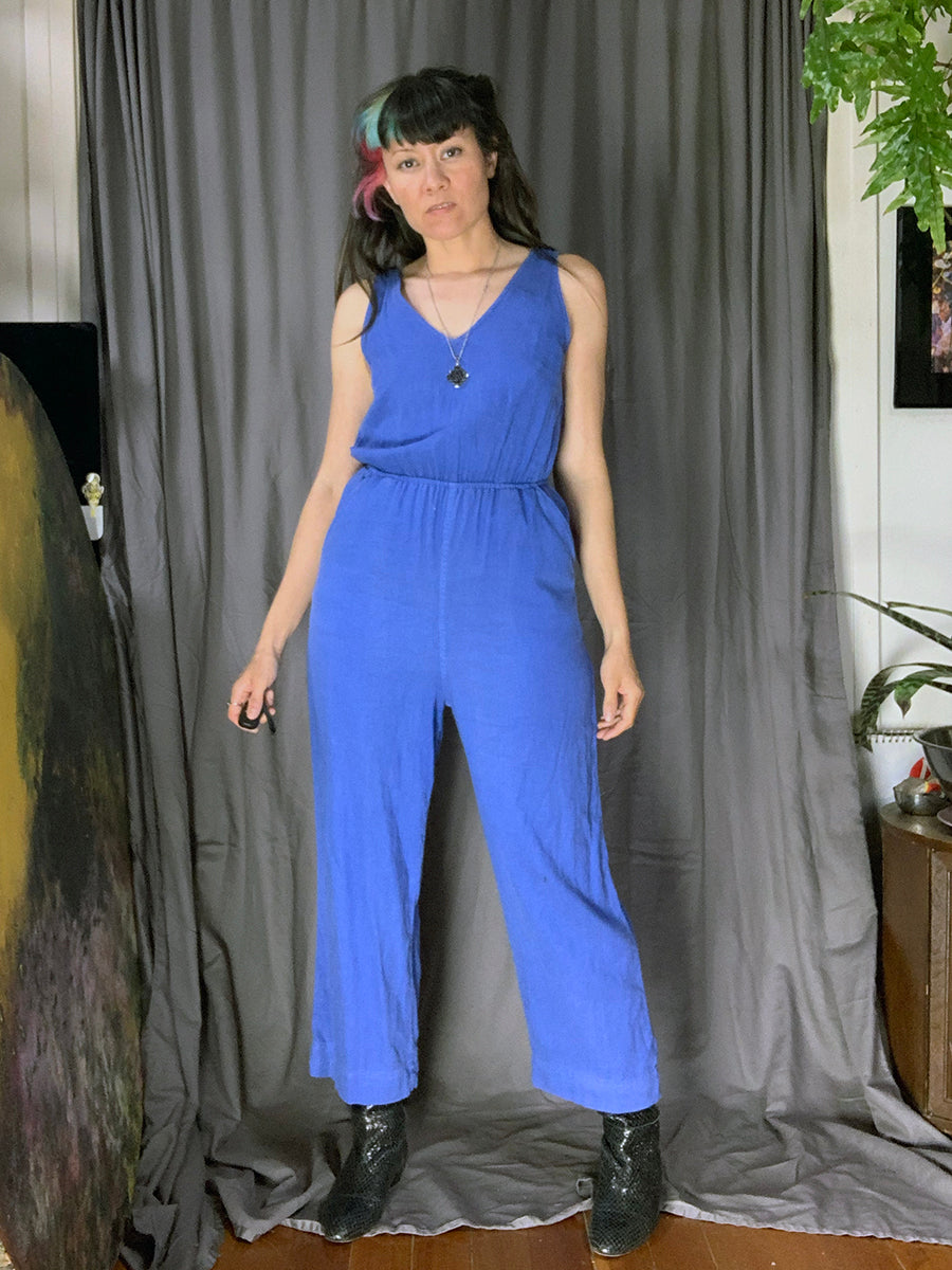 Universal Thread Cobalt Blue Linen Jumpsuit