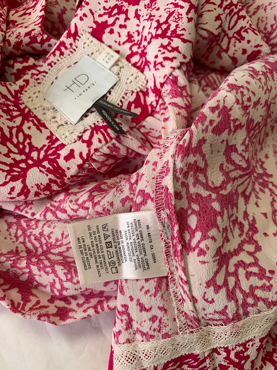 HD In Paris Fuchsia Abstract Floral Viscose Dress