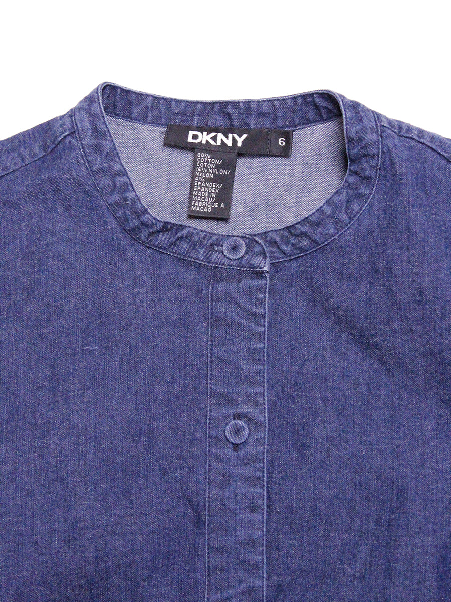 DKNY Dark Denim Button Up Shell Top