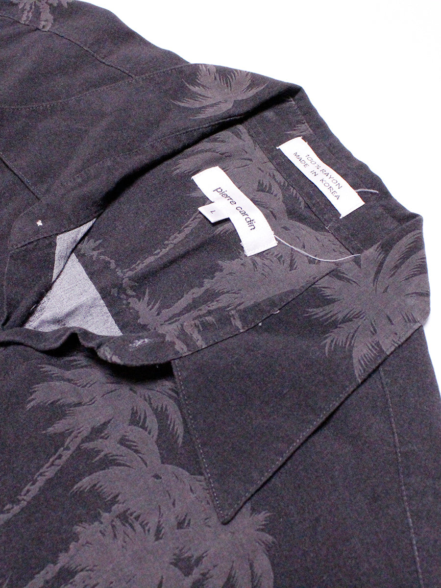 Pierre Cardin Ombré Black Palms Rayon Button Up