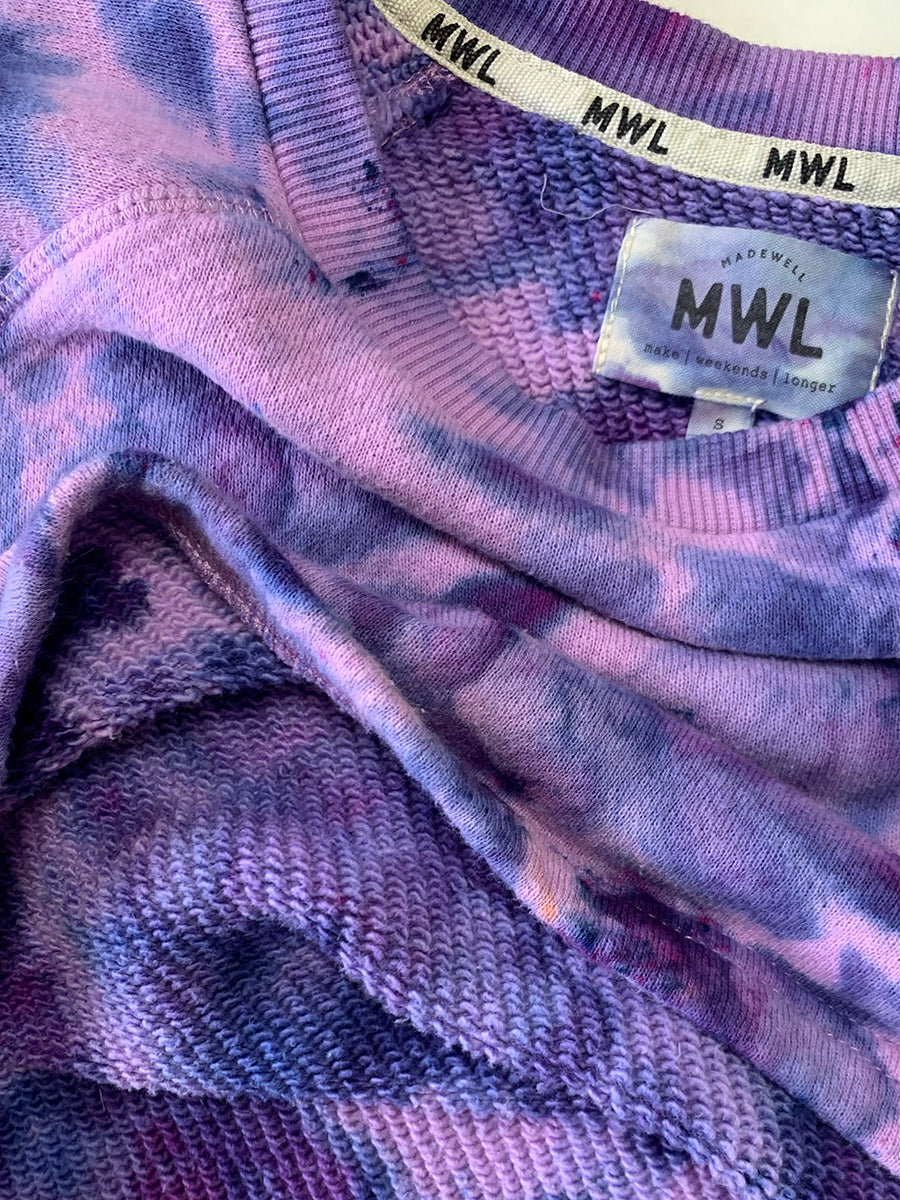 Madewell Purple Hand Dyed Crop Sweatshirt