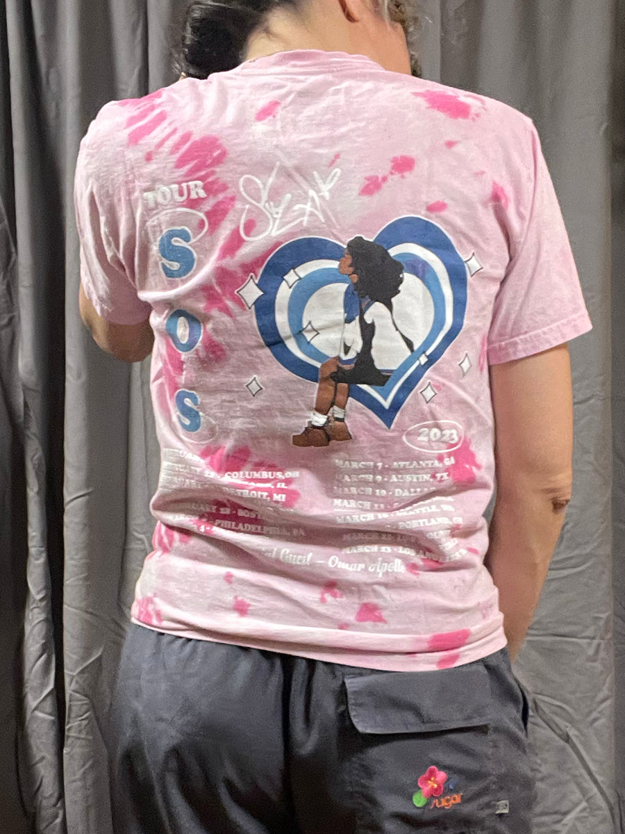 SZA Pink Tie Dye SOS Tour 2023 Tee