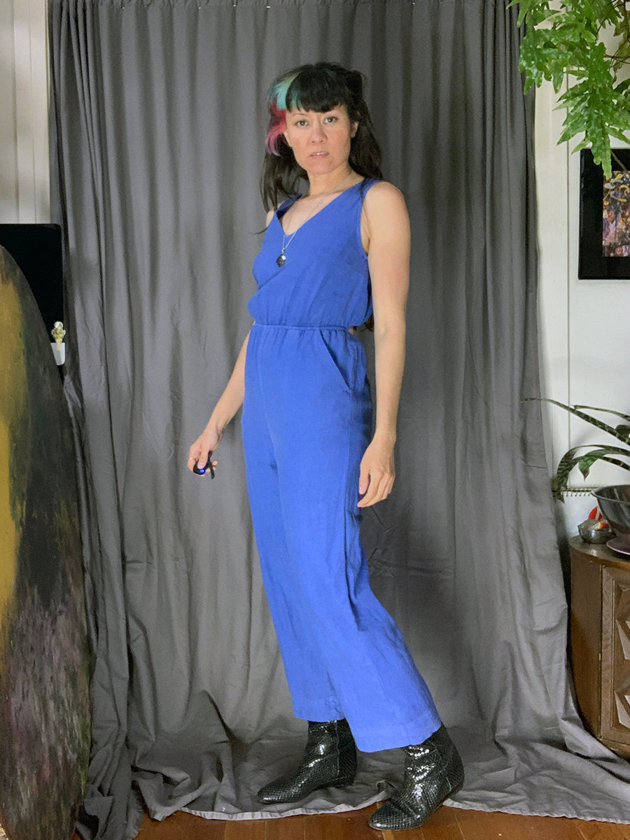 Universal Thread Cobalt Blue Linen Jumpsuit