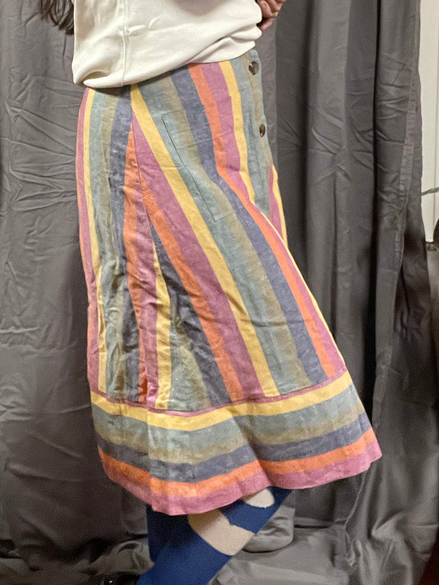 Madewell Rainbow Linen Skirt