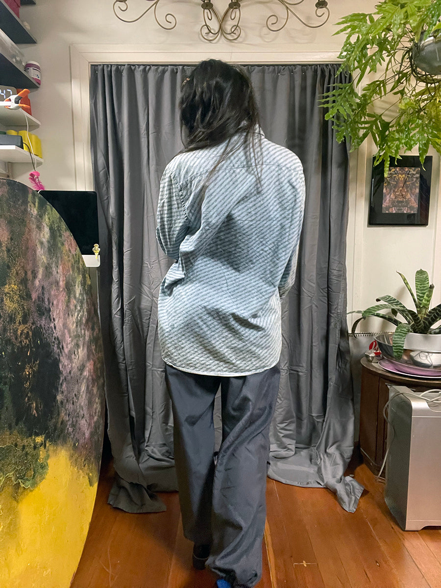 Chevignon Logo Printed Chambray Long Sleeve Button Down