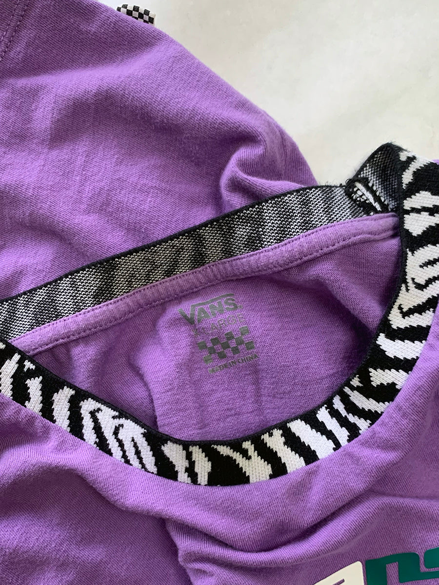 Vans Retro ‘80s Purple Tee with Zebra Collar