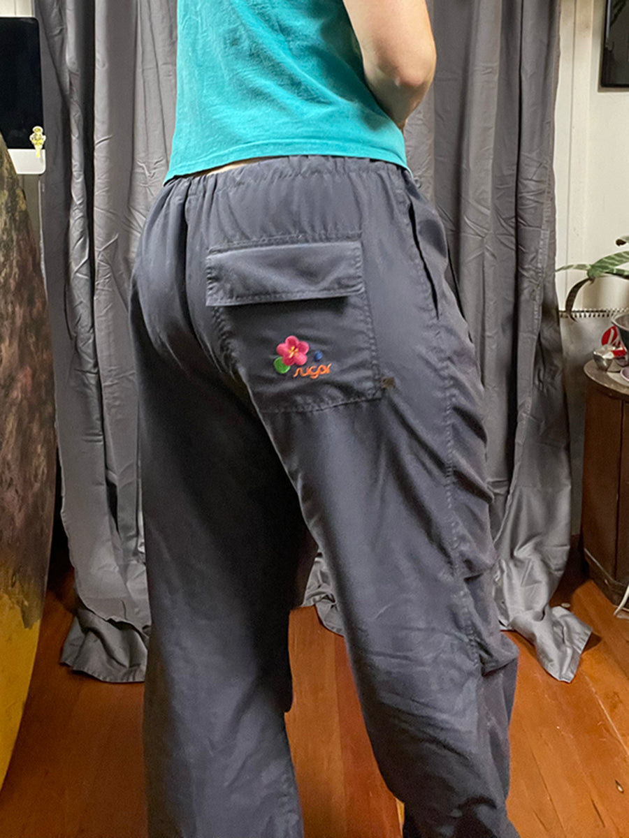 26 Red Sugar Gray Y2K Parachute Pants with Harajuku-Inspired Embroidery