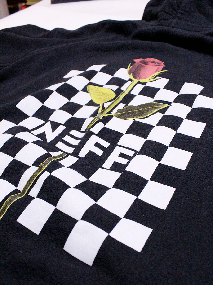 Neff Checkerboard & Roses Black Hoodie