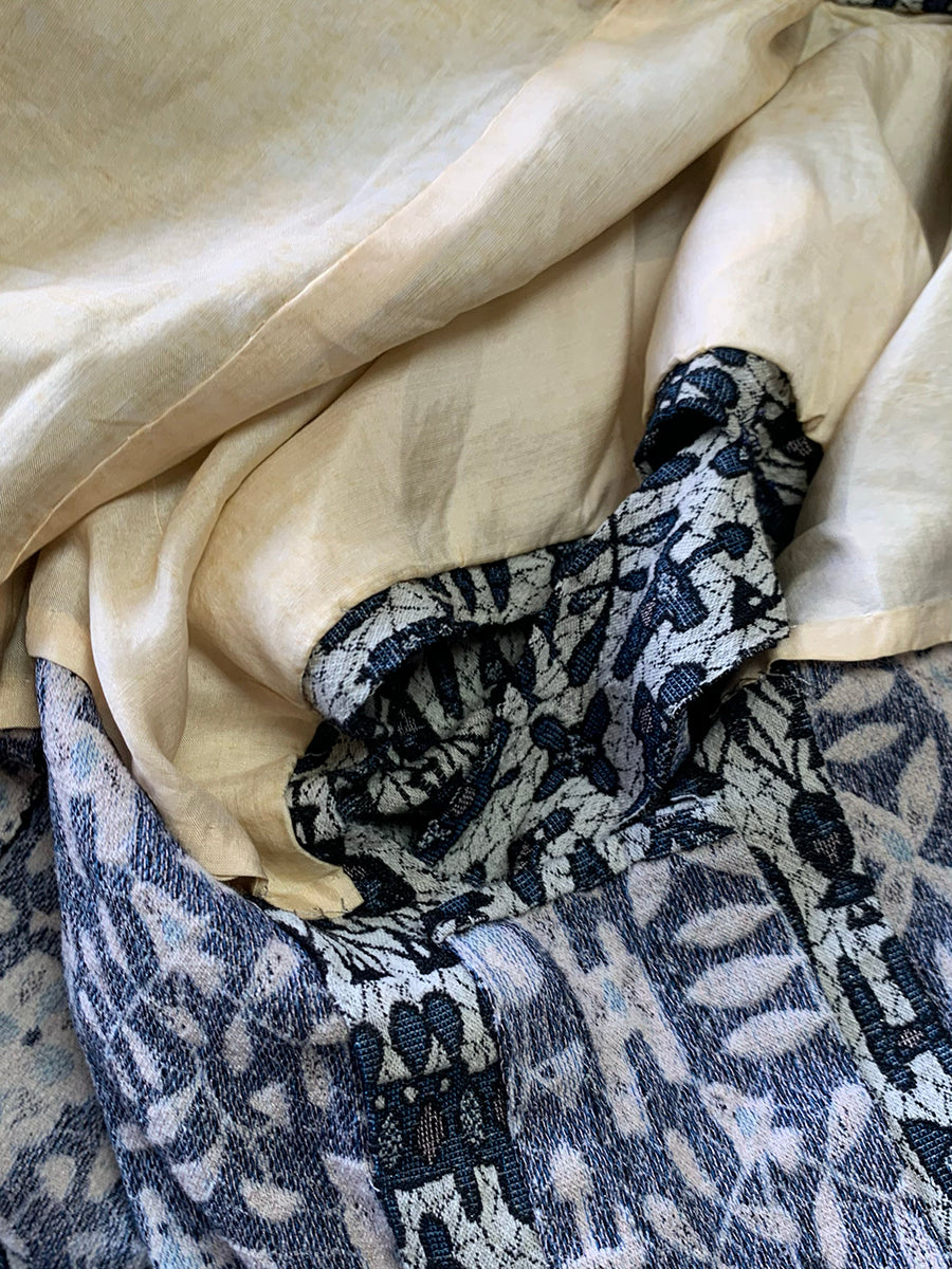 Vintage Kimono with Abstract Geometric Motif