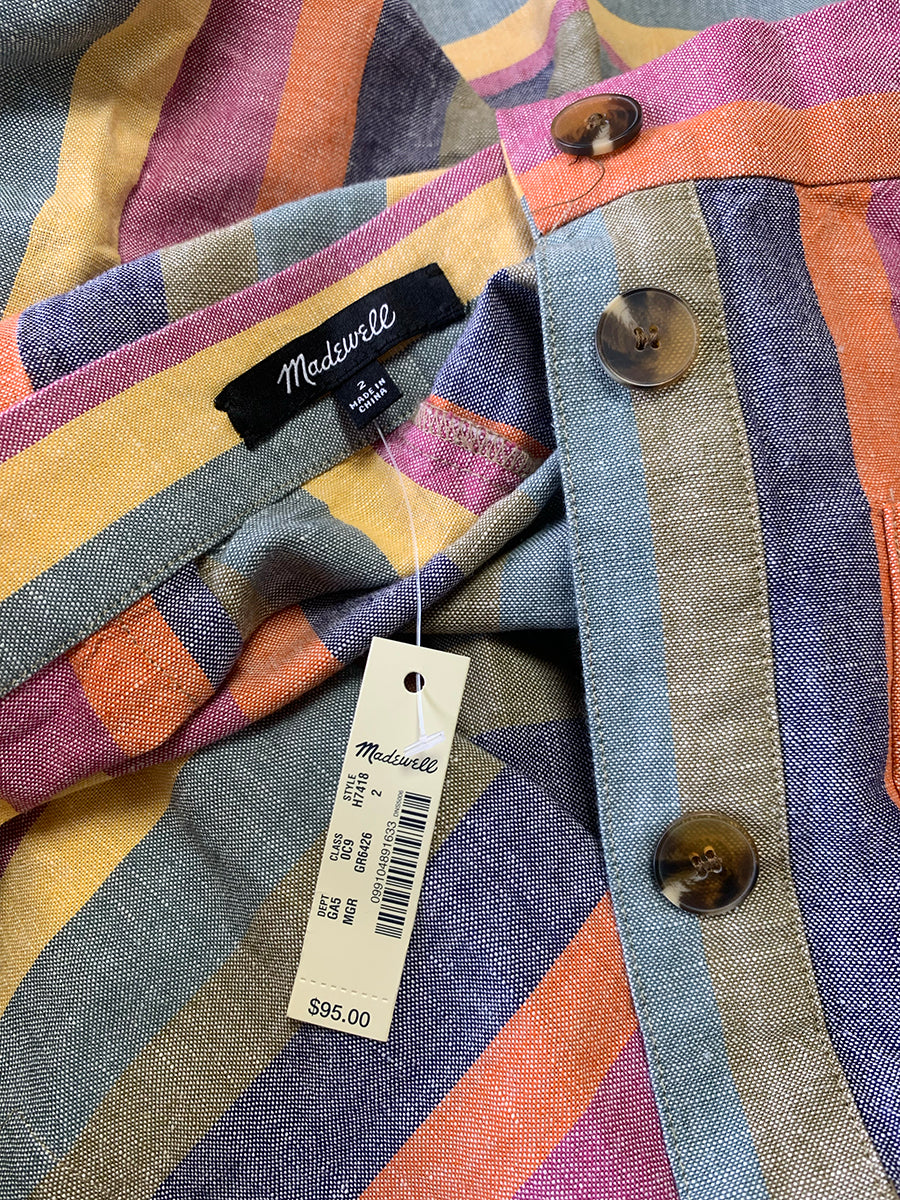 Madewell Rainbow Linen Skirt