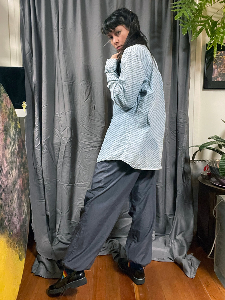 Chevignon Logo Printed Chambray Long Sleeve Button Down