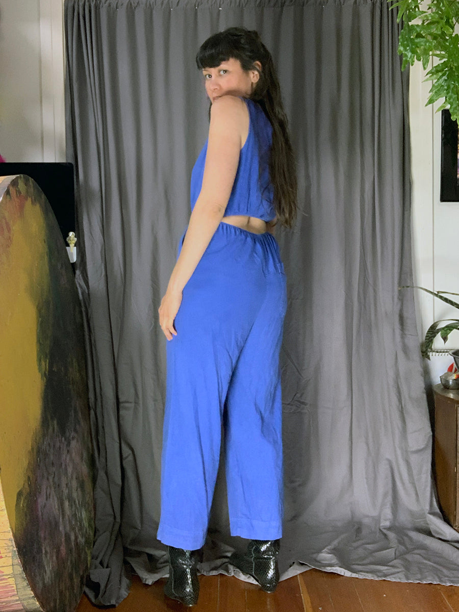 Universal Thread Cobalt Blue Linen Jumpsuit