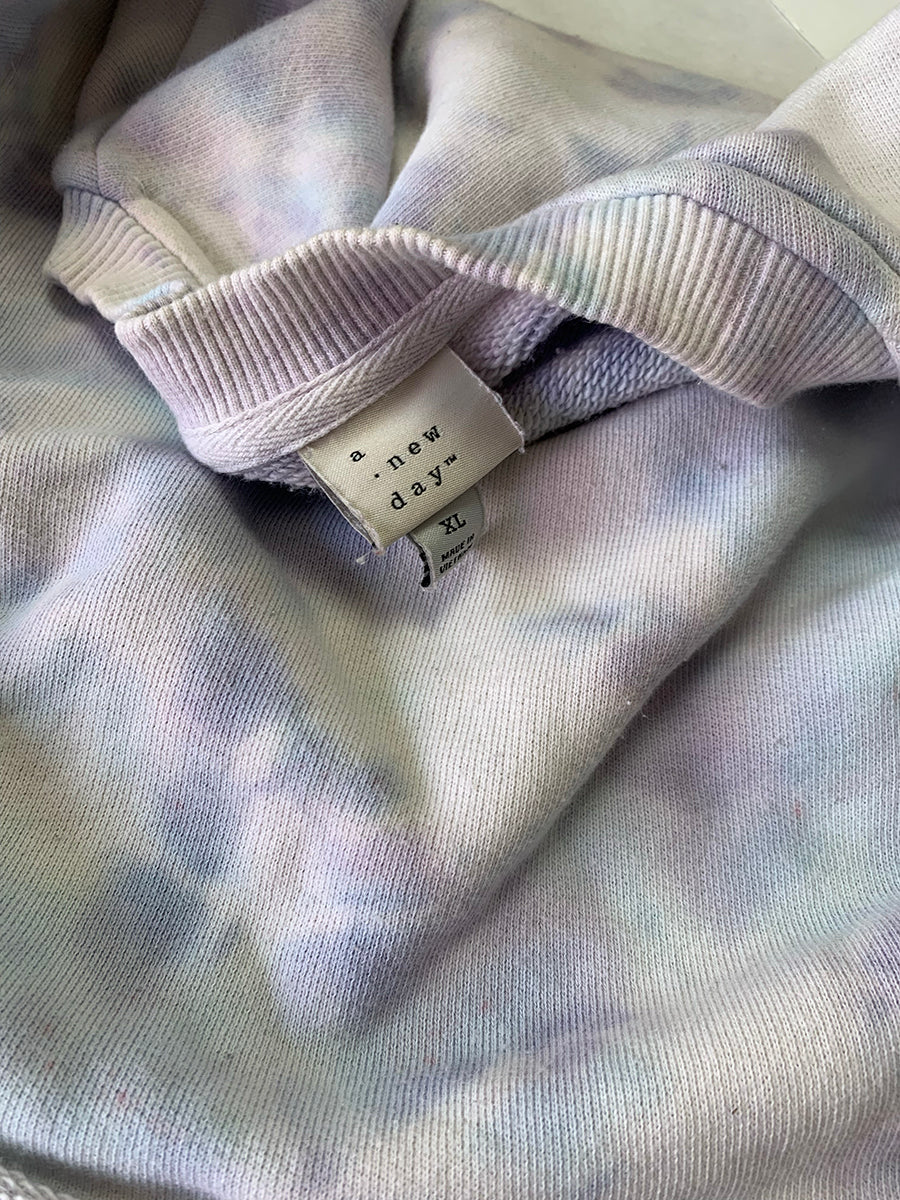 Hand Dyed Cloud Cropped Bell-Sleeve Sweatshirt