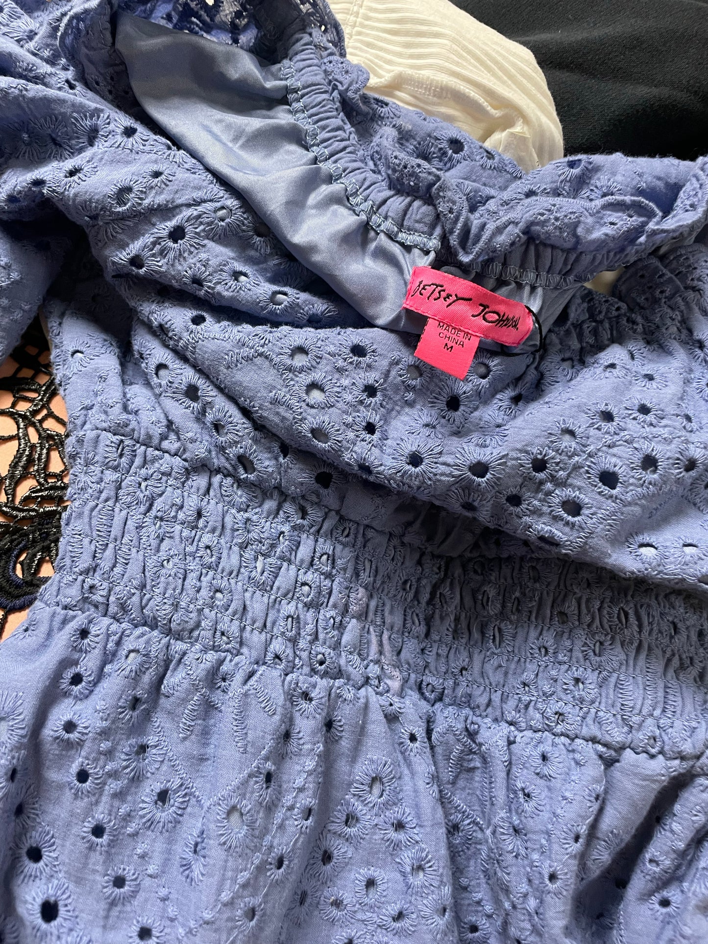 Betsey Johnson Periwinkle Blue Eyelet Prairie Dress