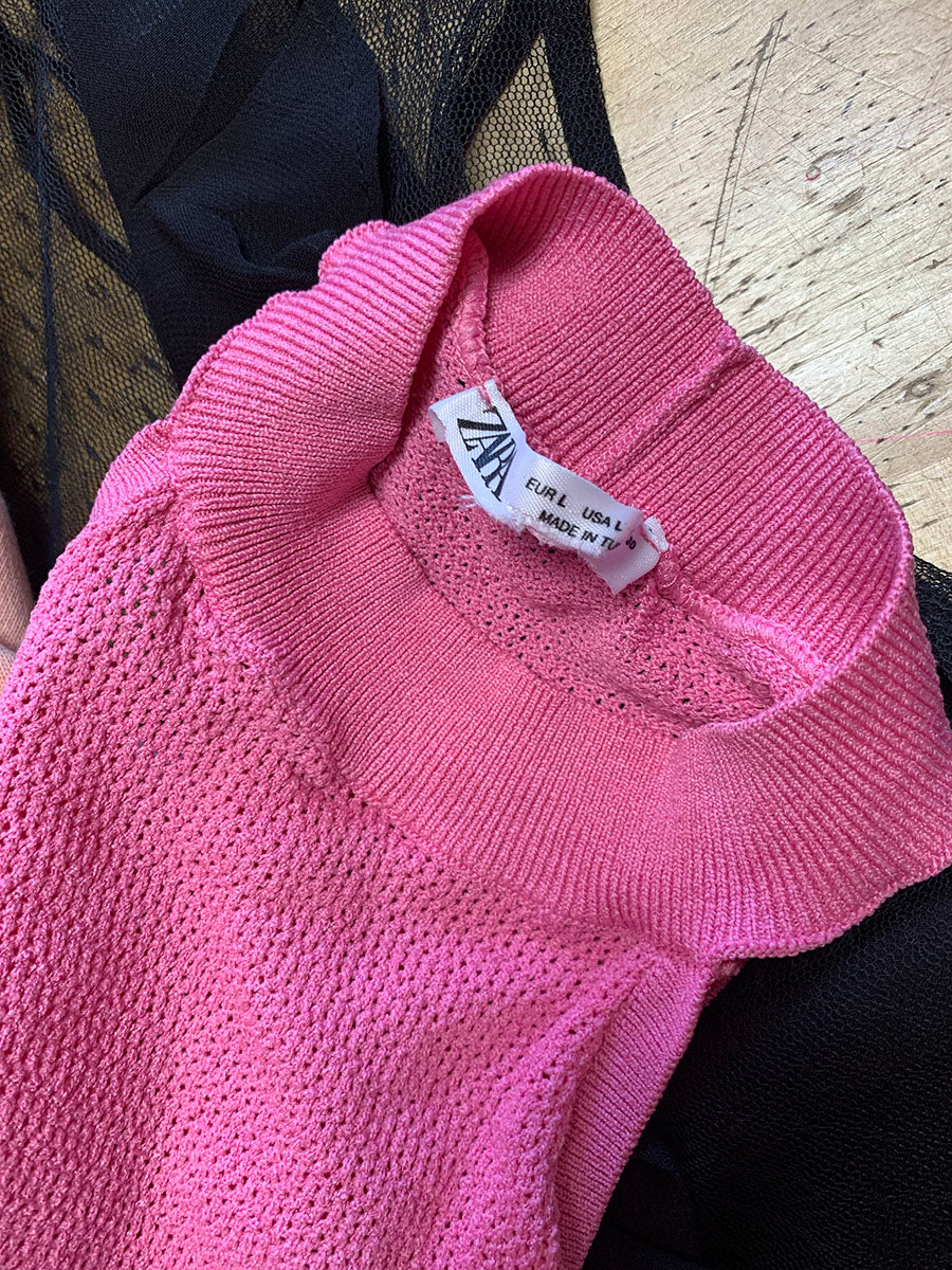 Zara Pink Triangle Crop Tank