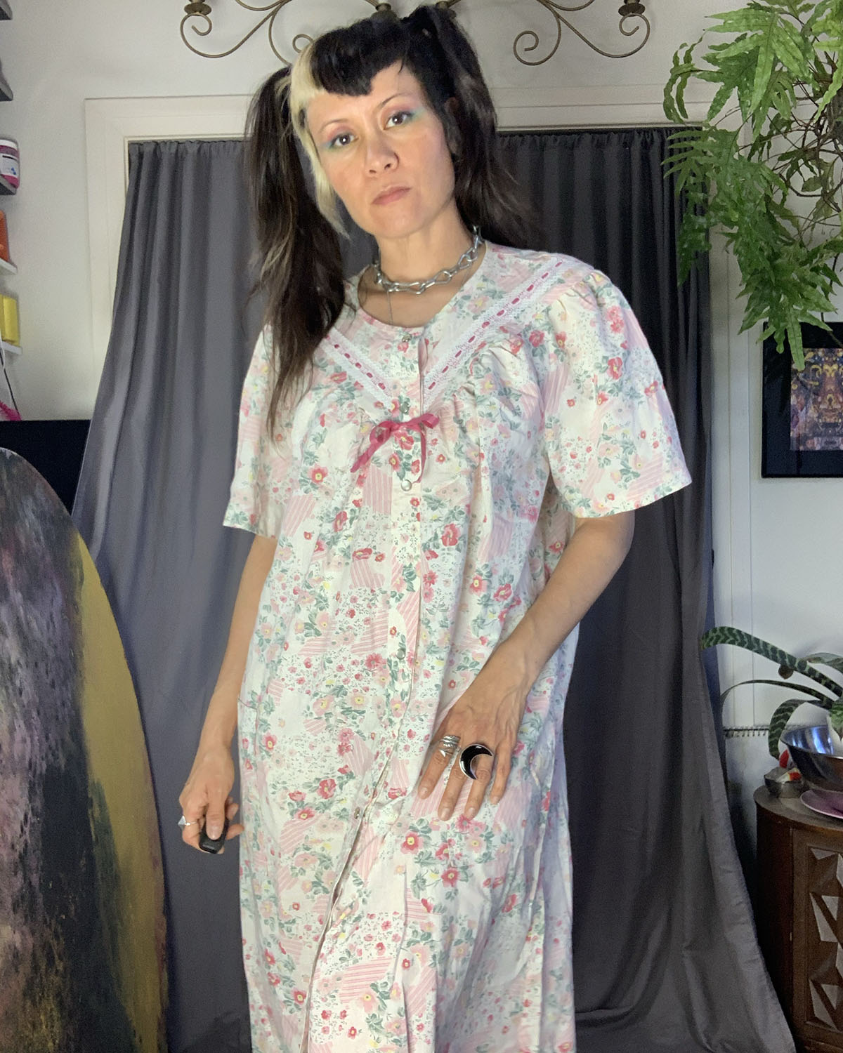 Vandemere Vintage ‘80s Pink Floral Housecoat