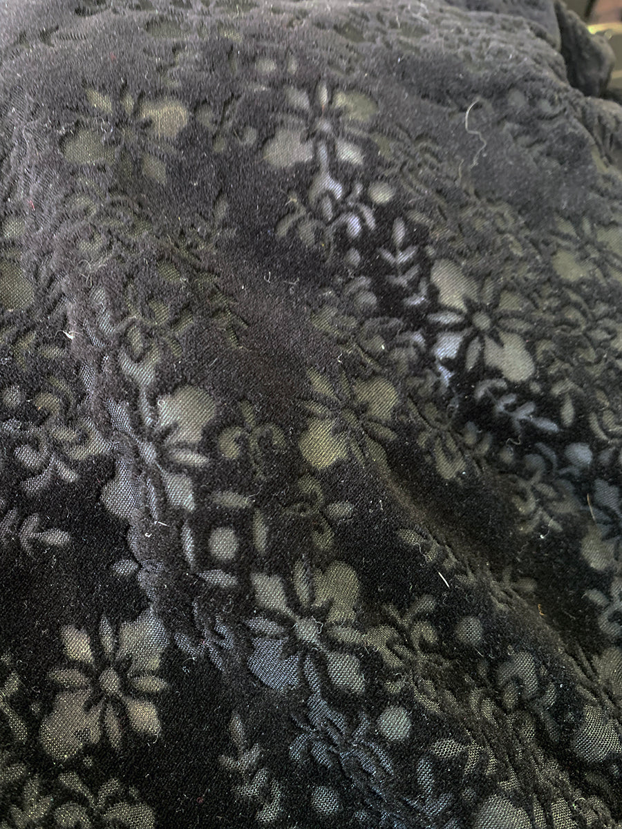 International Concepts Black Floral Burnout Velvet Robe